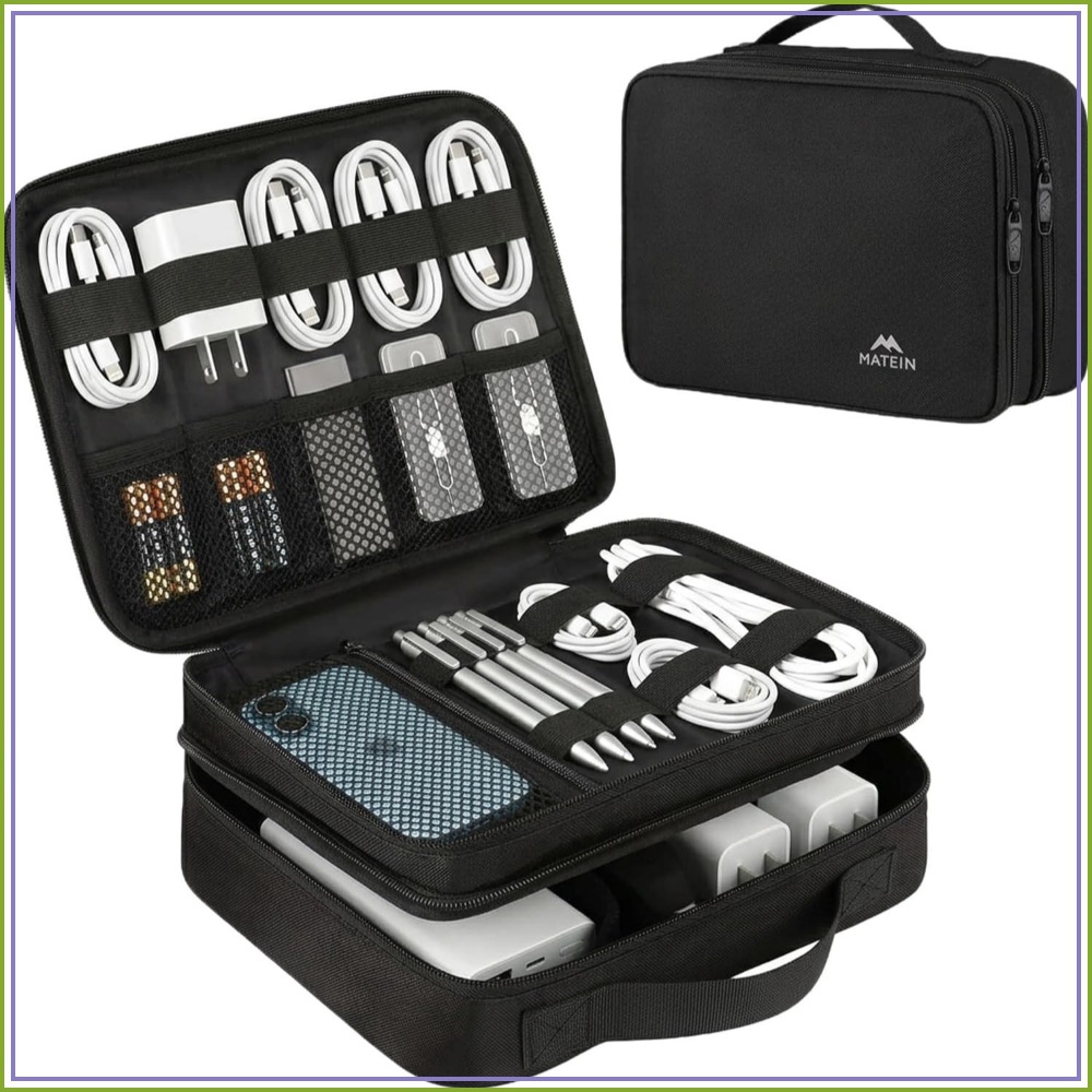 Tablet Accessories Case - Electronics Organizer Travel Case, Water Resistant