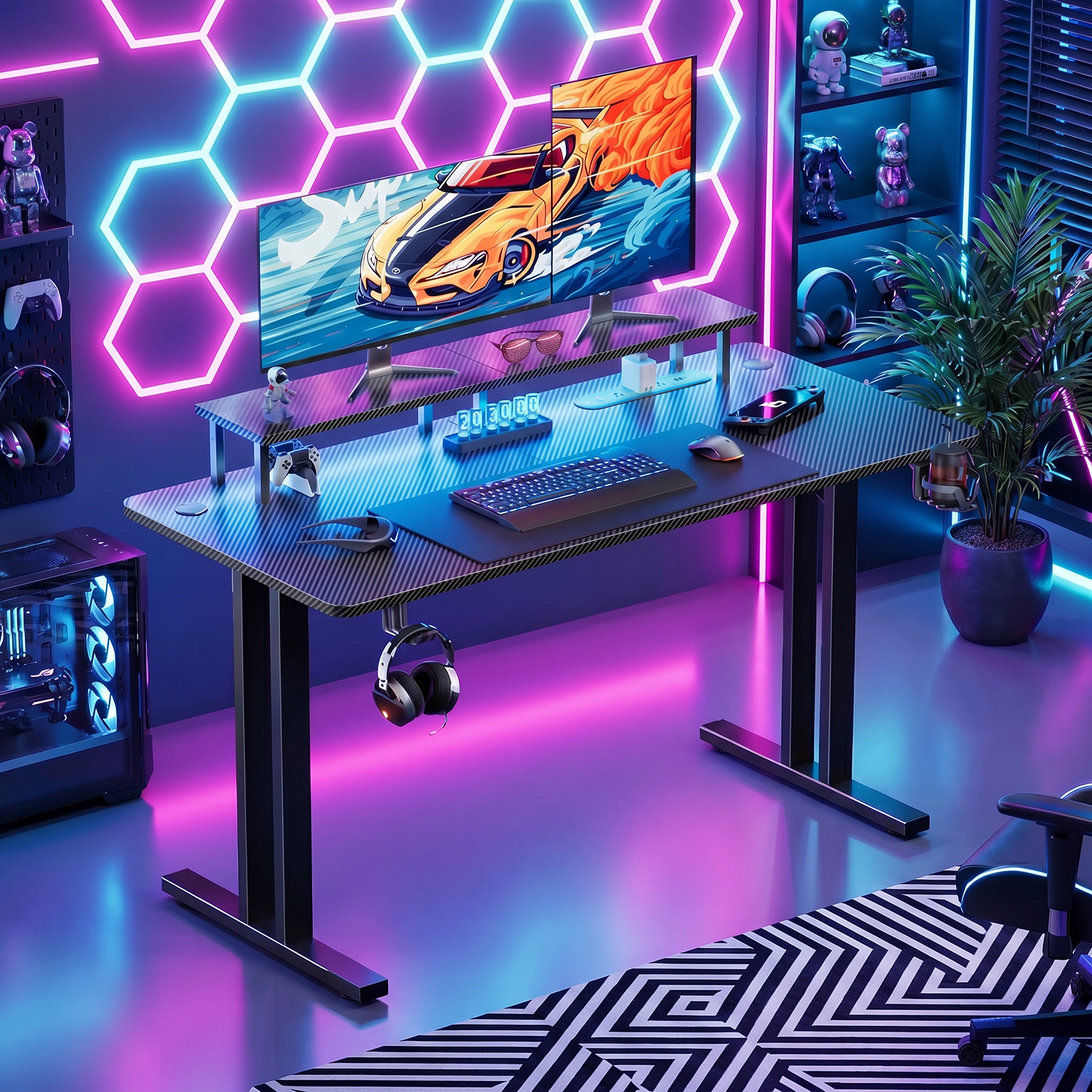 Gaming Desk with LED Lights &  - Tablet Lap Desk 리뷰 및 가격